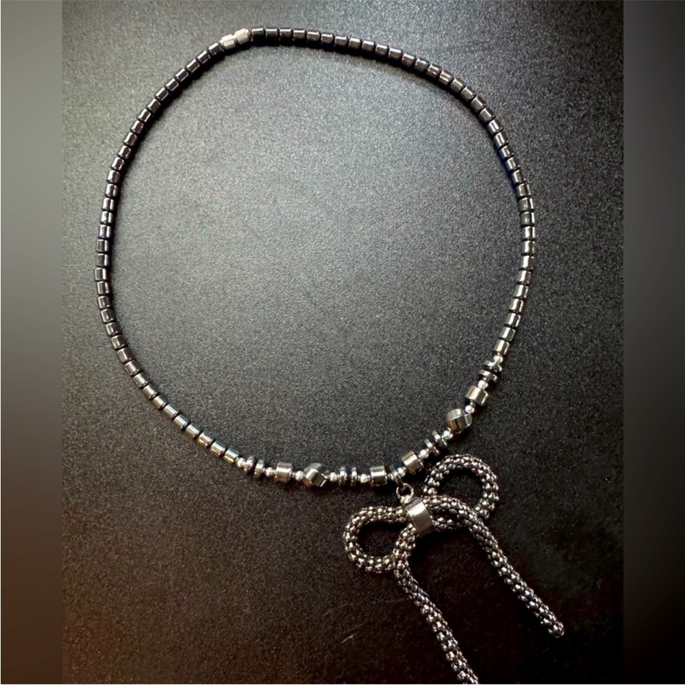 Handmade Hematite Beaded Necklace